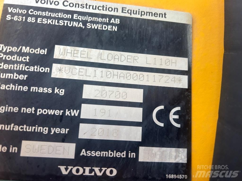 Volvo L110H L/Boom Utovarivači na točkove