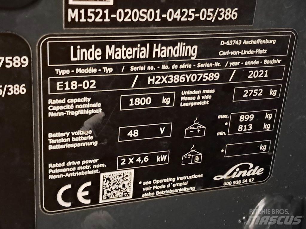 Linde E18-02 Električni viljuškari