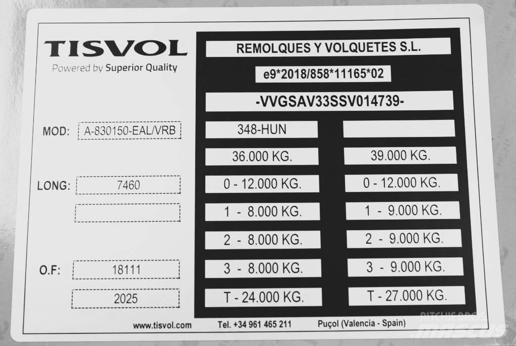 Tisvol 26,8m3 EVR Kiperi prikolice