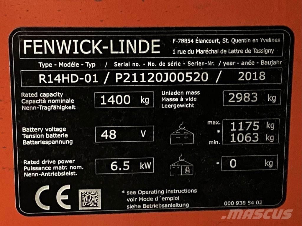 Linde R14HD Viljuškari sa pomičnim stupom