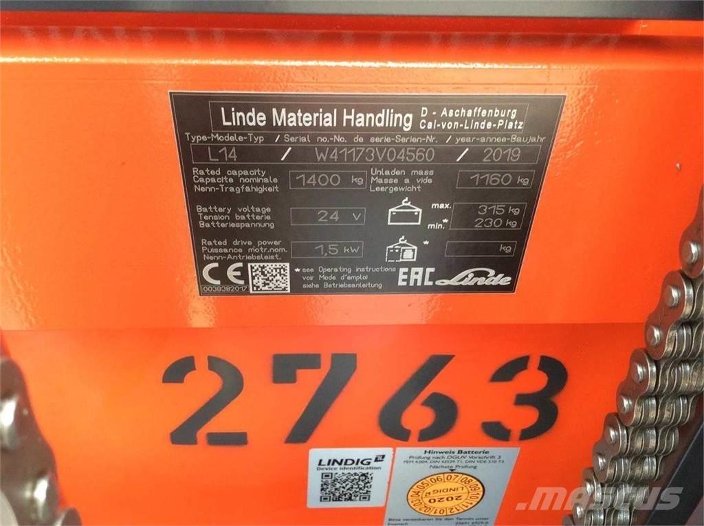 Linde L14I Samopogonski ručni viljuškari
