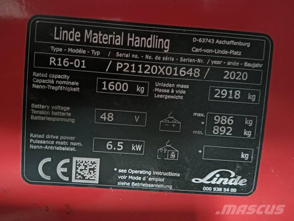 Linde R 16 Viljuškari sa pomičnim stupom