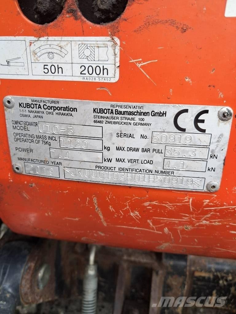 Kubota U 10-3 Mini bageri < 7t