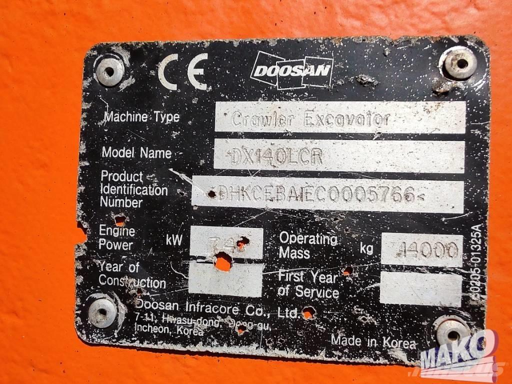 Doosan DX 140 LCR Bageri guseničari