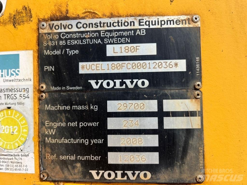Volvo L 180 F Utovarivači na točkove