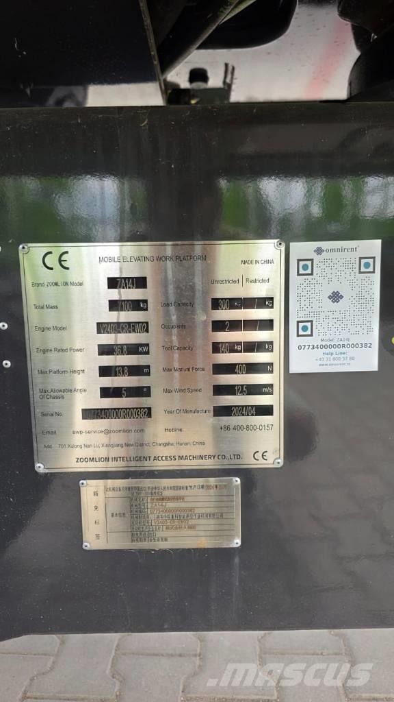Zoomlion ZA 14 J Zglobne podizne platforme