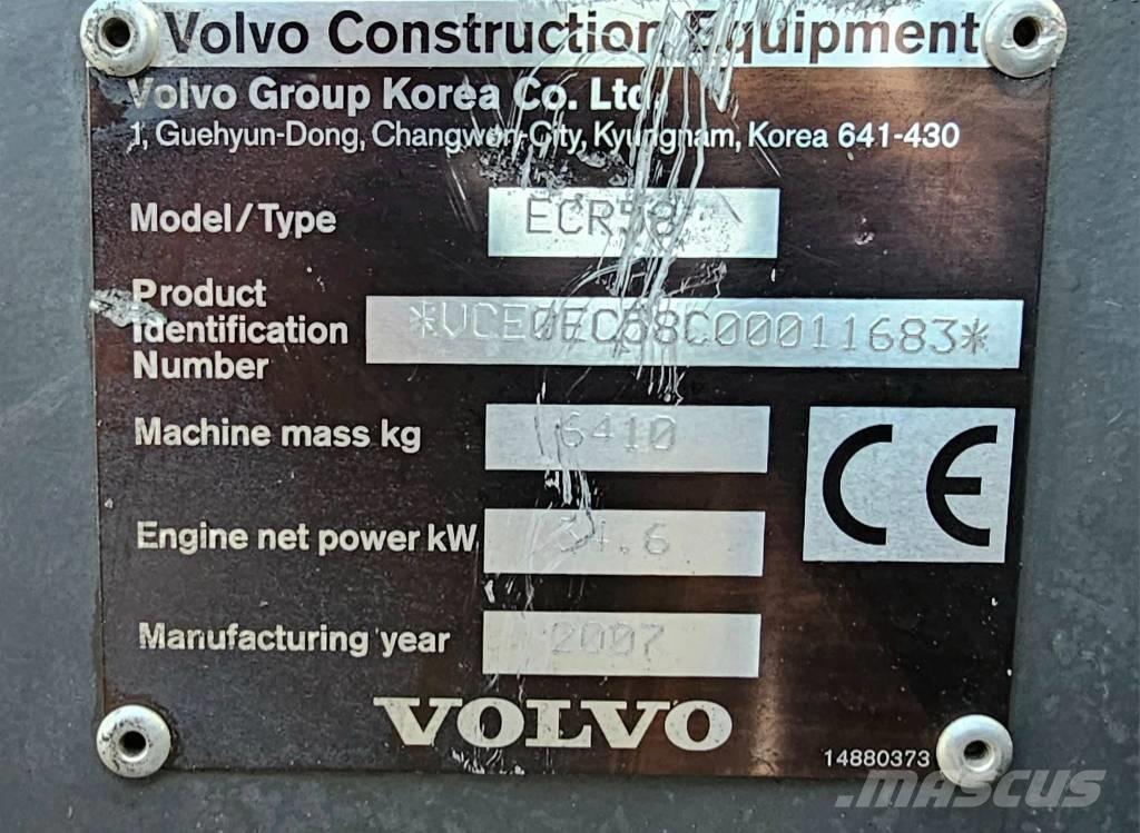 Volvo ECR 58 plus Midi bageri 7t – 12t