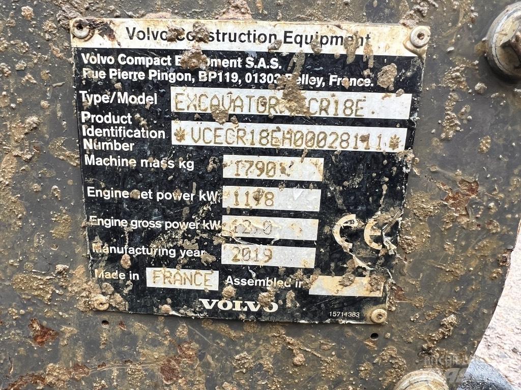 Volvo ECR 18 E Mini bageri < 7t