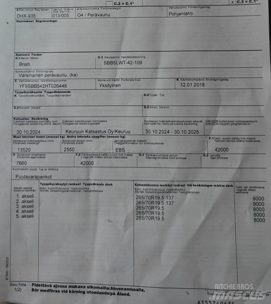 Briab SBB5LWT-42-109 Prikolice za stabla