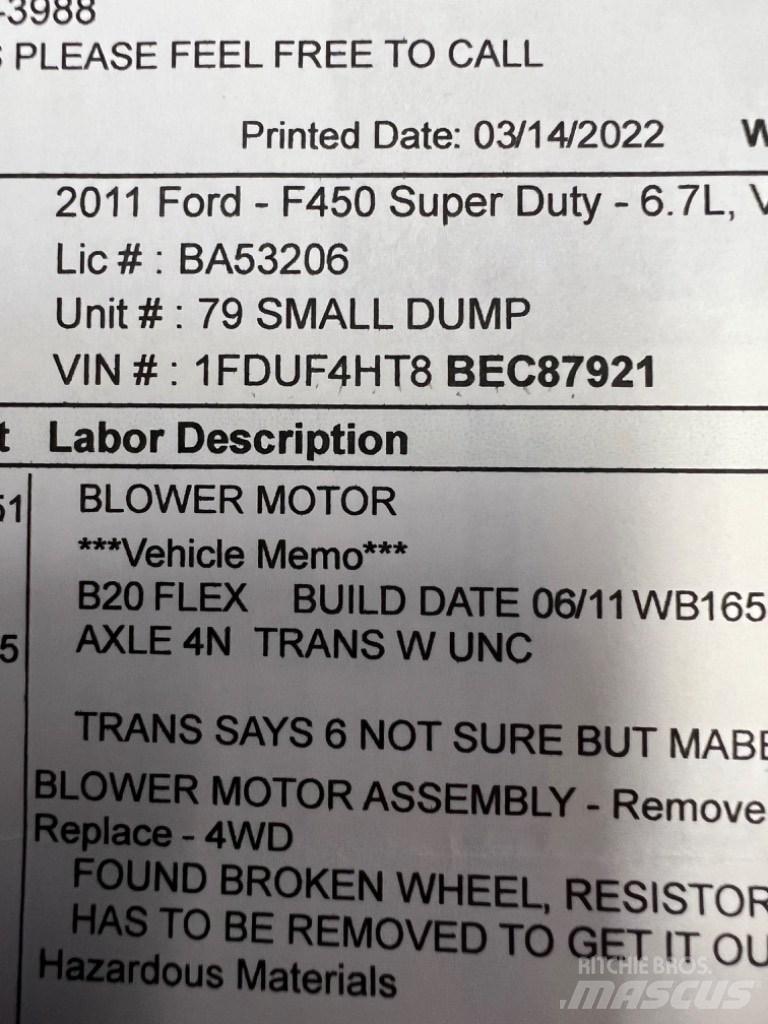 Ford F450 SUPER  DUTY Ostalo za građevinarstvo