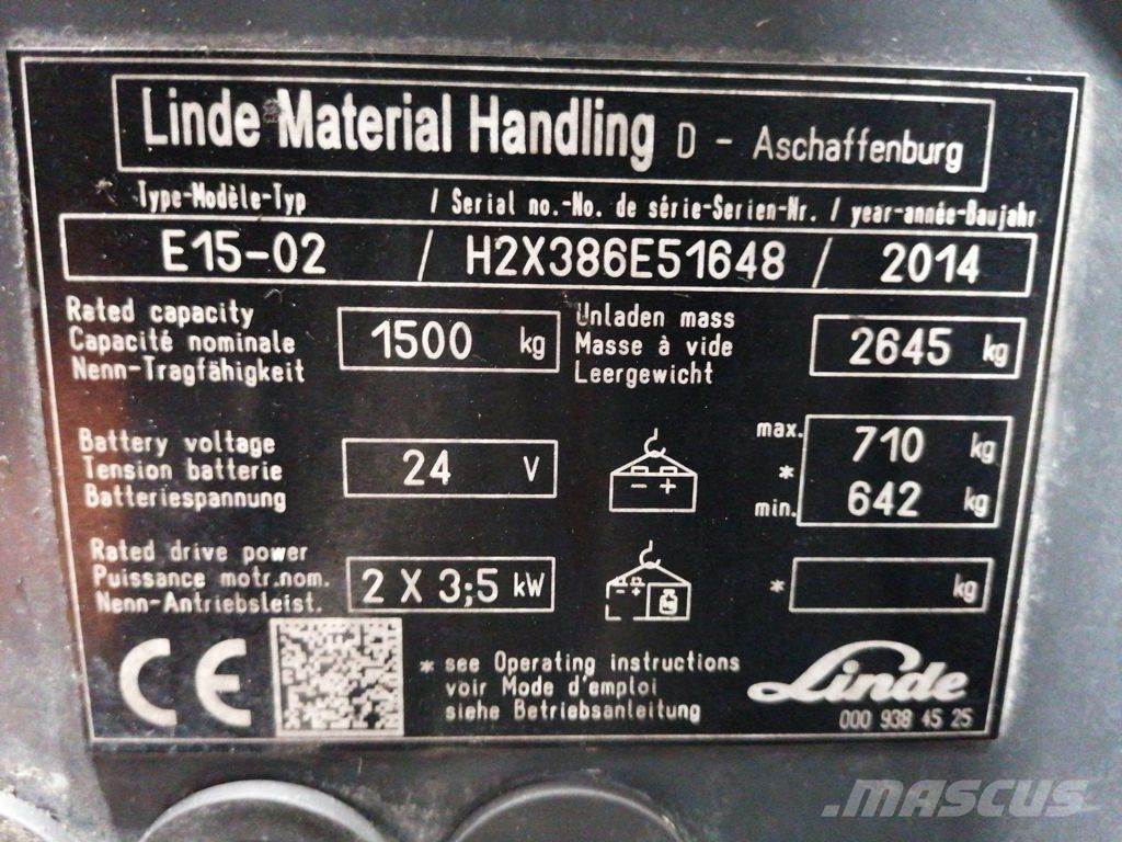 Linde E15-02 Električni viljuškari
