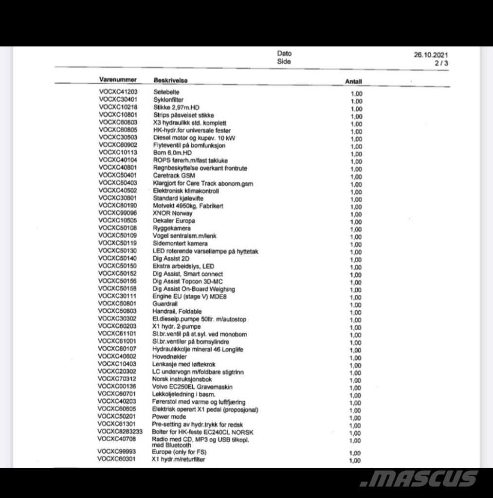 Volvo EC 250 EL Bageri guseničari