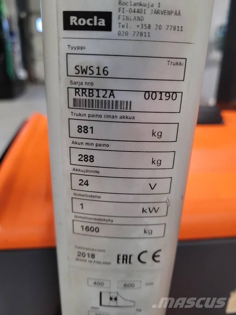 Rocla SWS 16 Ručni električni viljuškar