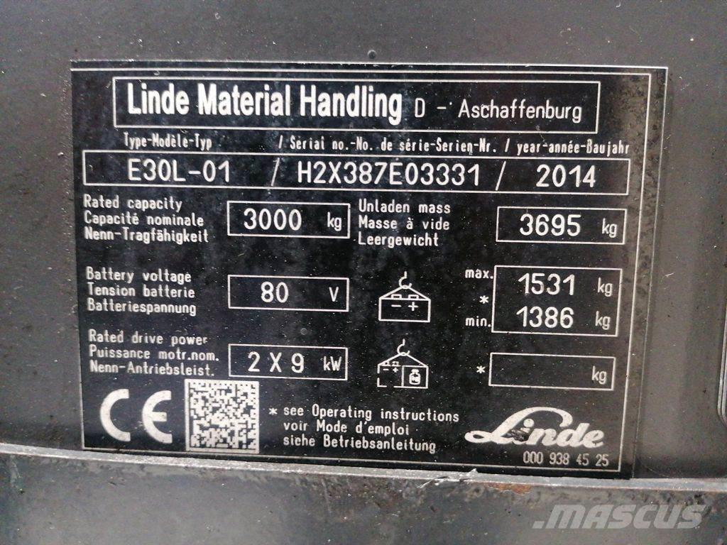 Linde E30L-01 Električni viljuškari