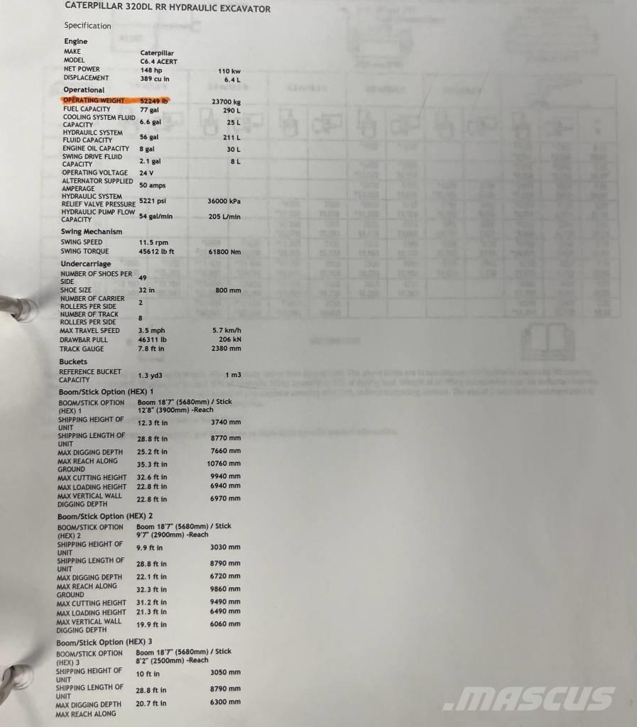 CAT 320 D L Bageri guseničari