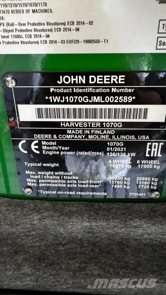 John Deere 1070 Harversteri