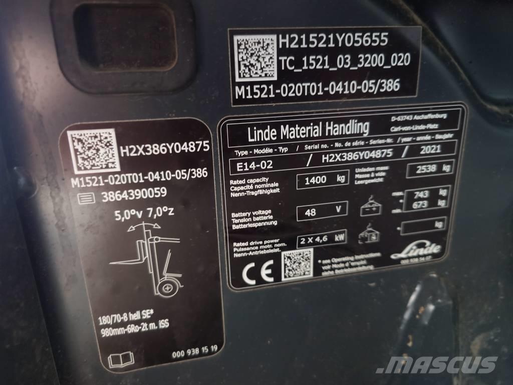 Linde E 14/386-02 Električni viljuškari