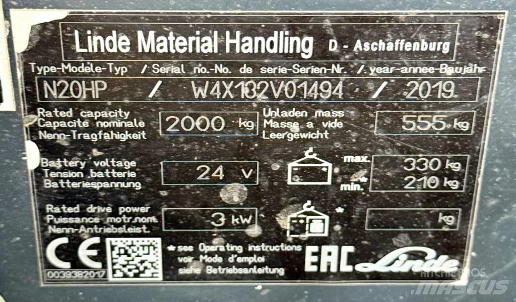 Linde N20HP/132 Niskodizajući komisioni viljuškar