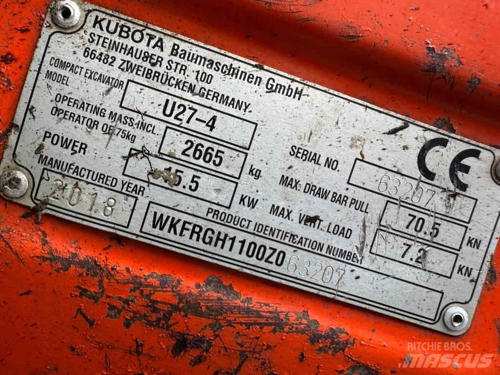 Kubota U 27-4 Mini bageri < 7t