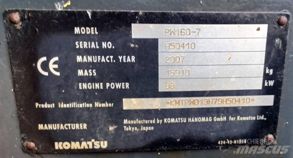 Komatsu PW 160-7 Bageri točkaši