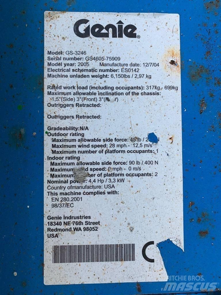 Genie GS 3246 Makazaste platforme