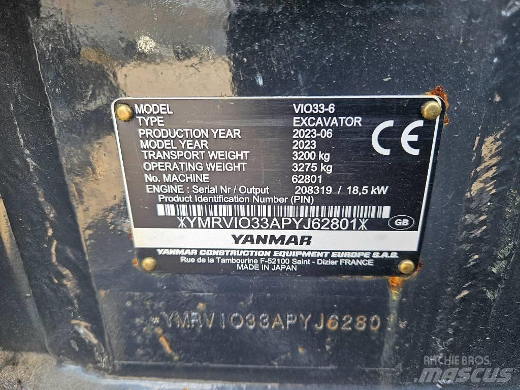 Yanmar Vio 33 Mini bageri < 7t