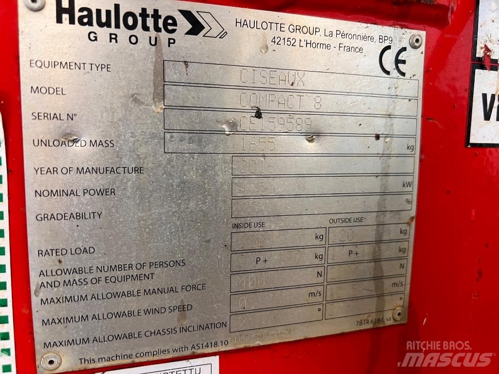 Haulotte Compact 8 Makazaste platforme