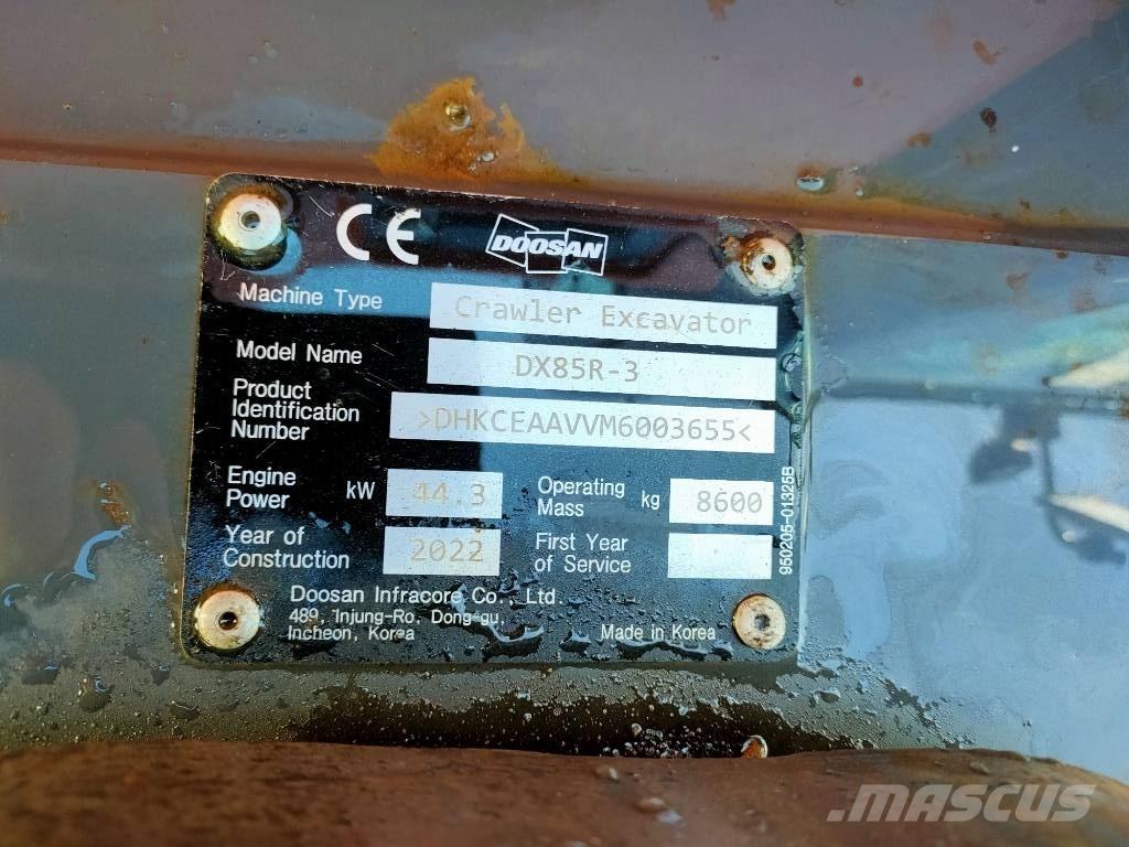 Doosan DX85R-3 Mini bageri < 7t