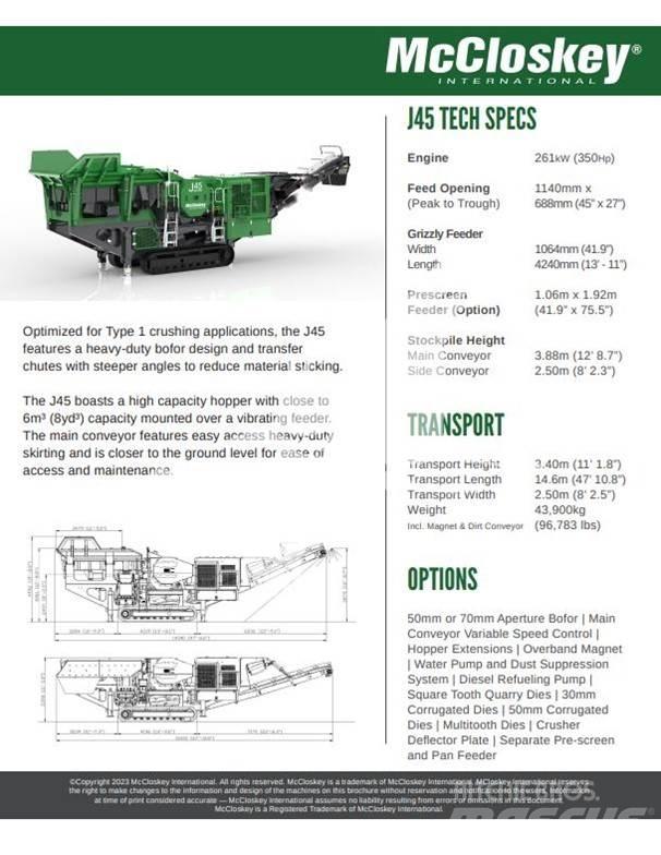 McCloskey J45 Drobilice