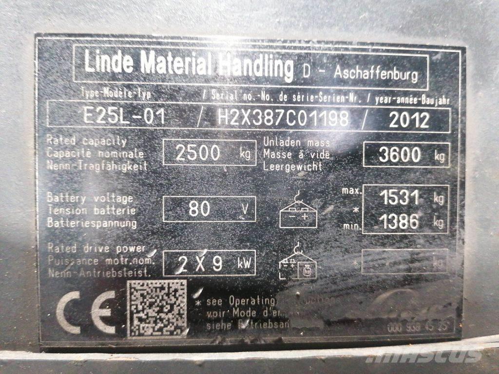 Linde E25L-01 Električni viljuškari
