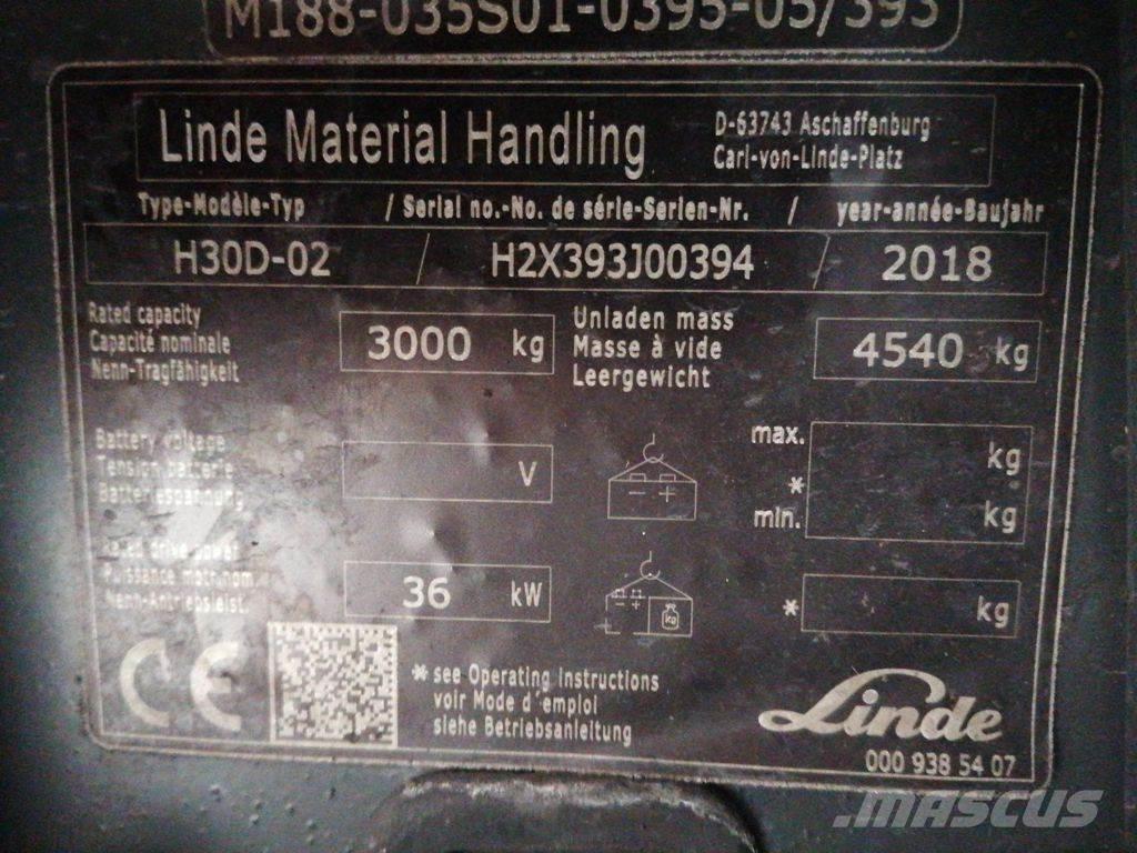 Linde H30D-02 Dizelski viljuškari