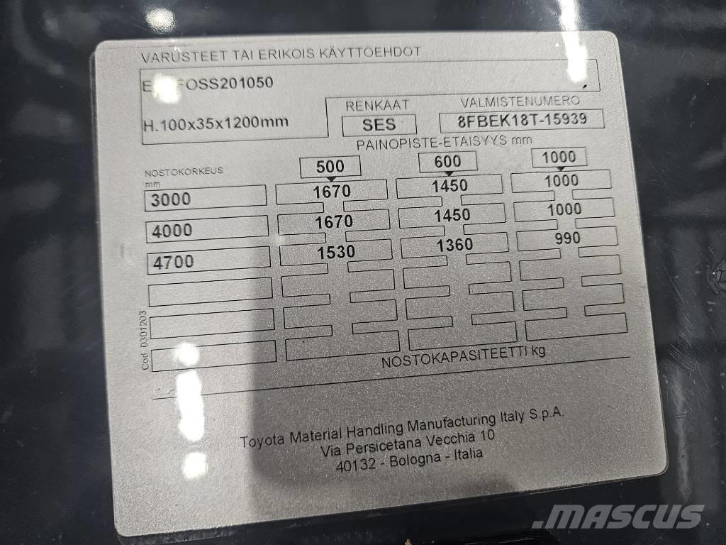 Toyota 8 FBEK 18 T Električni viljuškari