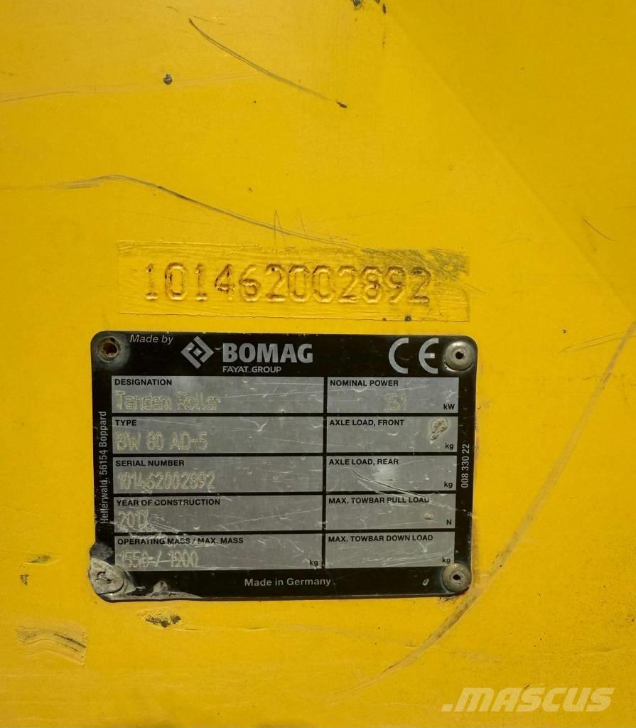 Bomag BW 80 AD-5 Valjci sa duplim bubnjem
