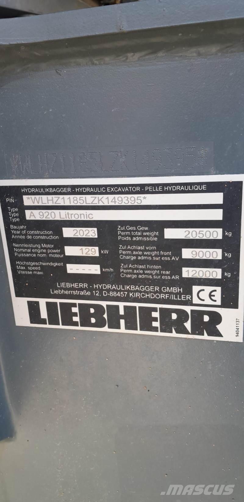 Liebherr A920 Bageri točkaši
