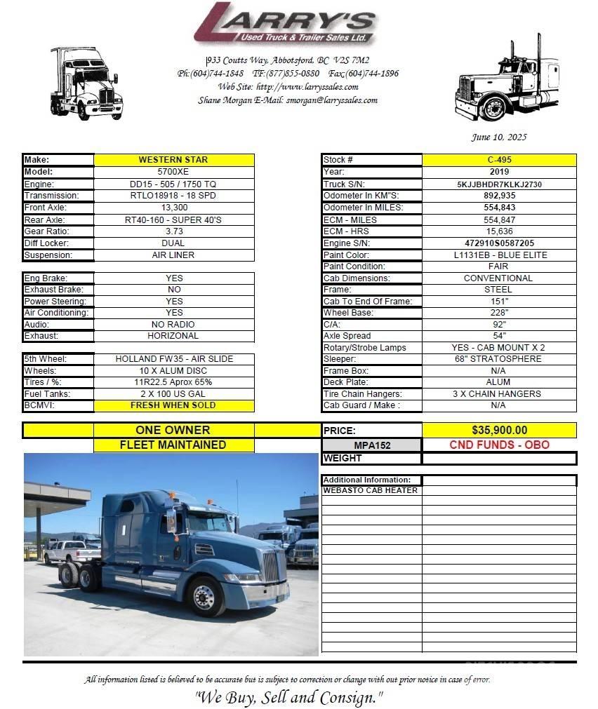 Western Star 5700 XE Tegljači