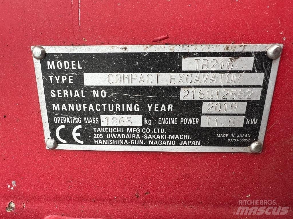 Takeuchi TB 216 Mini bageri < 7t