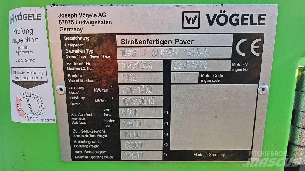 Vögele Super 1803-3i Asfaltni finišeri