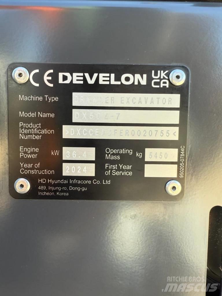 Develon DX 50 Z-7 Mini bageri < 7t
