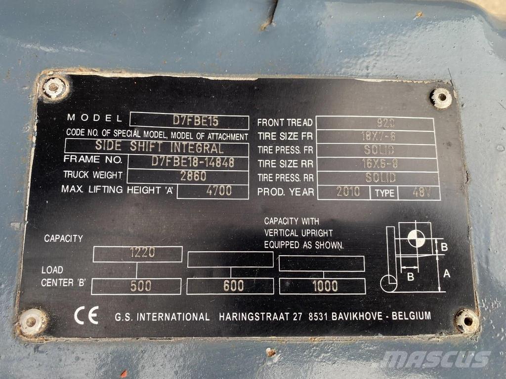 Toyota 7FBEF15 Električni viljuškari