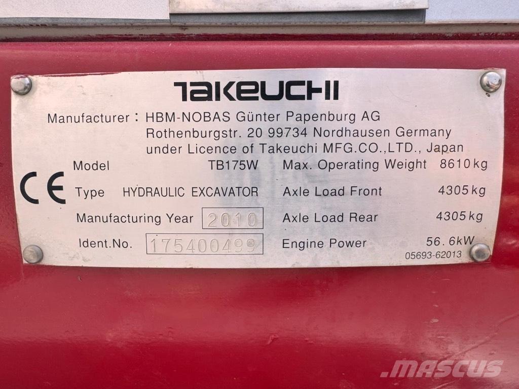 Takeuchi TB 175 W Bageri točkaši