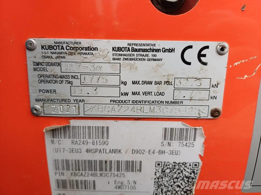 Kubota U 17-3 Mini bageri < 7t