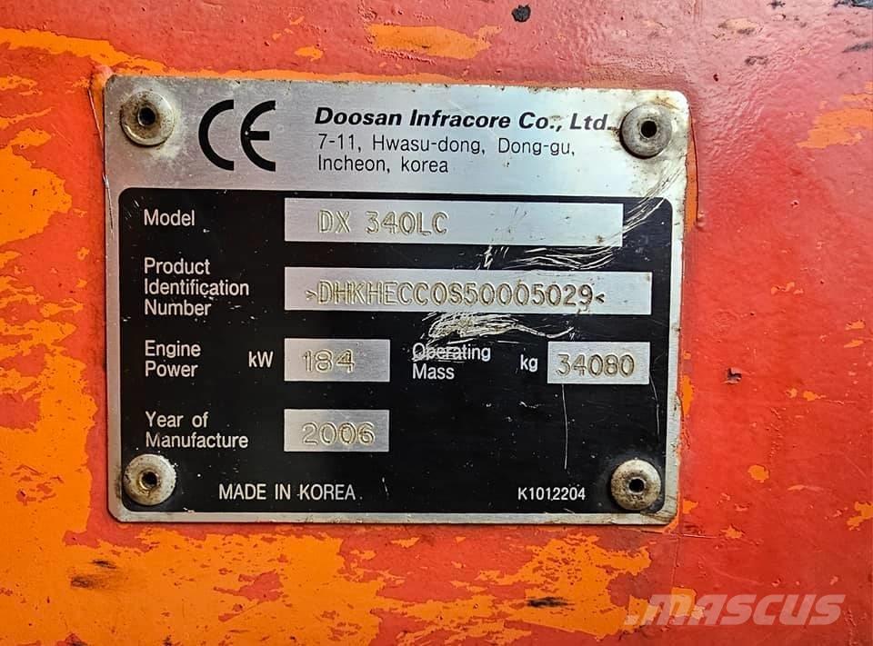 Doosan DX 340 LC Bageri guseničari
