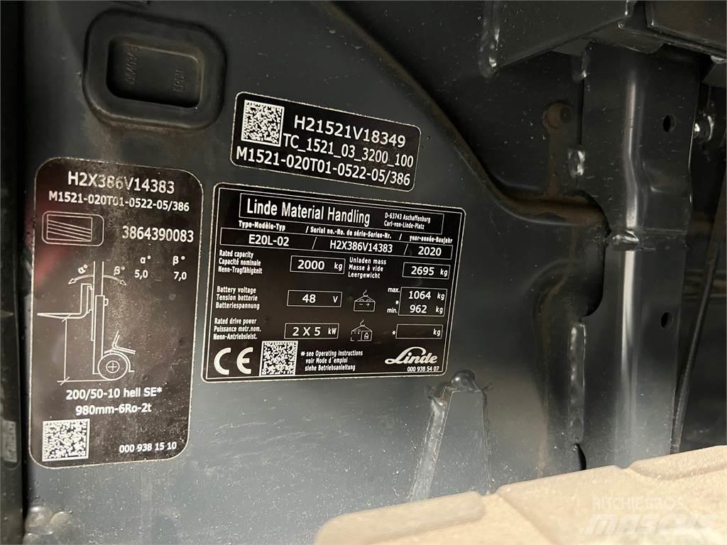 Linde E20L-02 Električni viljuškari