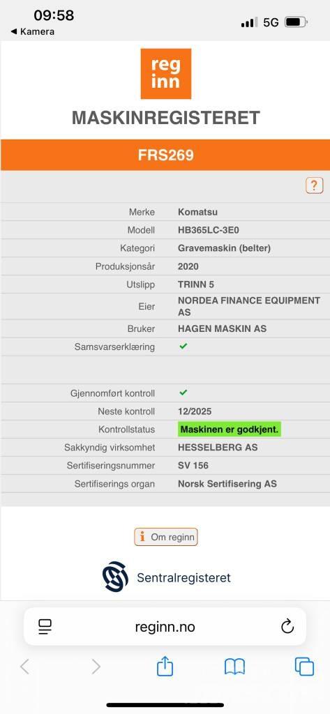 Komatsu HB365LC-3E0 Bageri guseničari