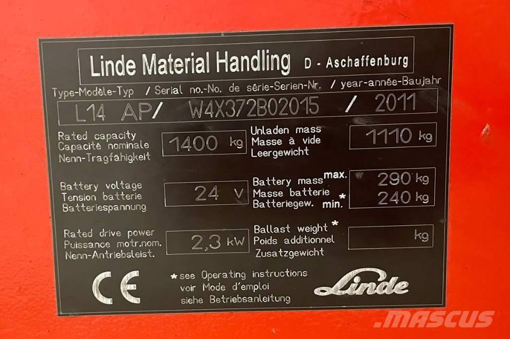 Linde L 14 Samopogonski ručni viljuškari