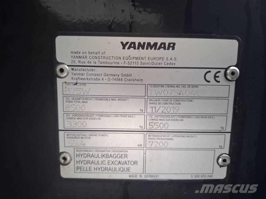 Yanmar B 75 W Bageri točkaši