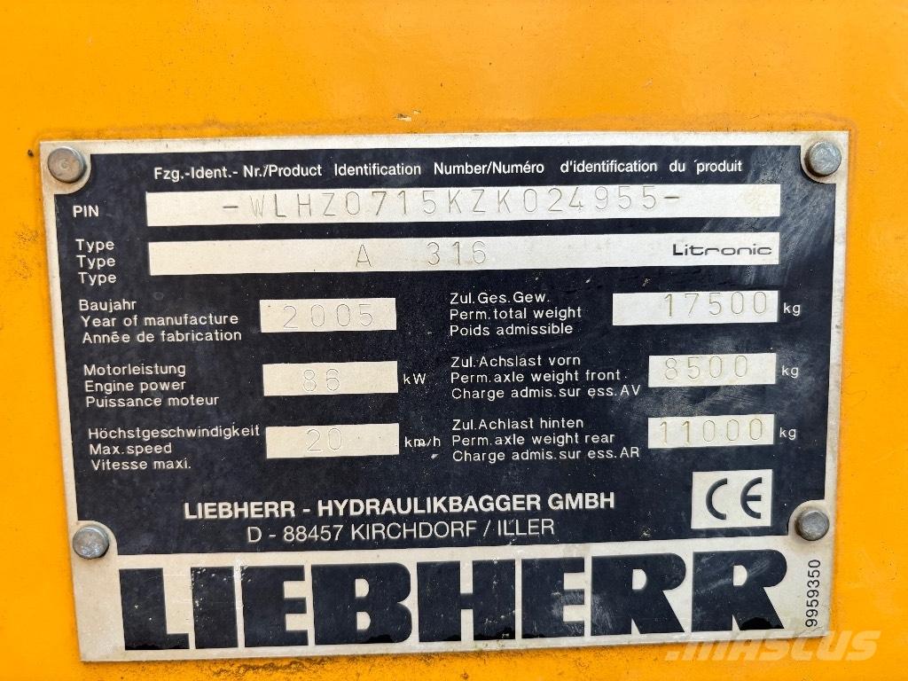 Liebherr A316 Bageri točkaši