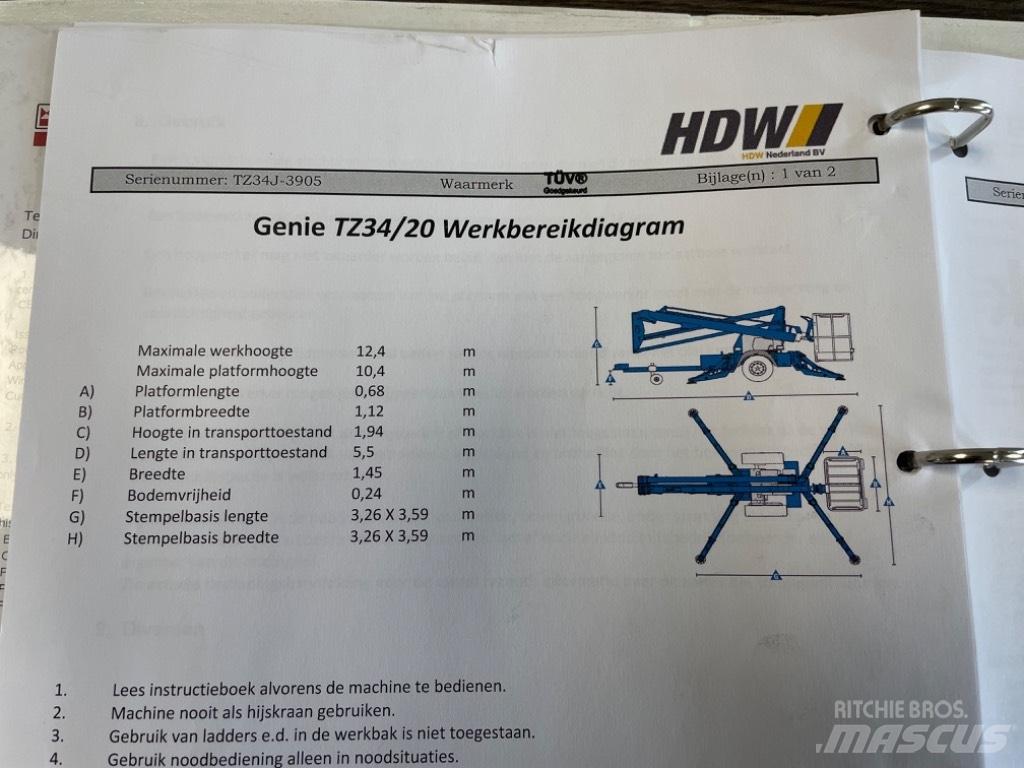 Genie TZ 34/20 Vučne prikolice se podiznom košarom