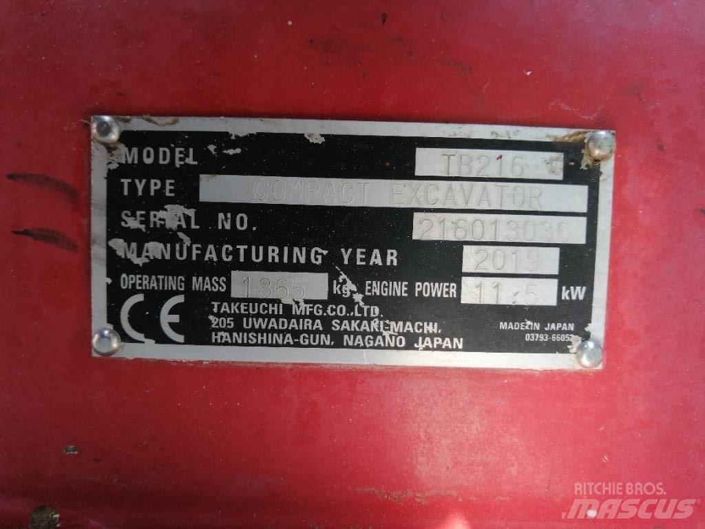 Takeuchi TB 216 Mini bageri < 7t