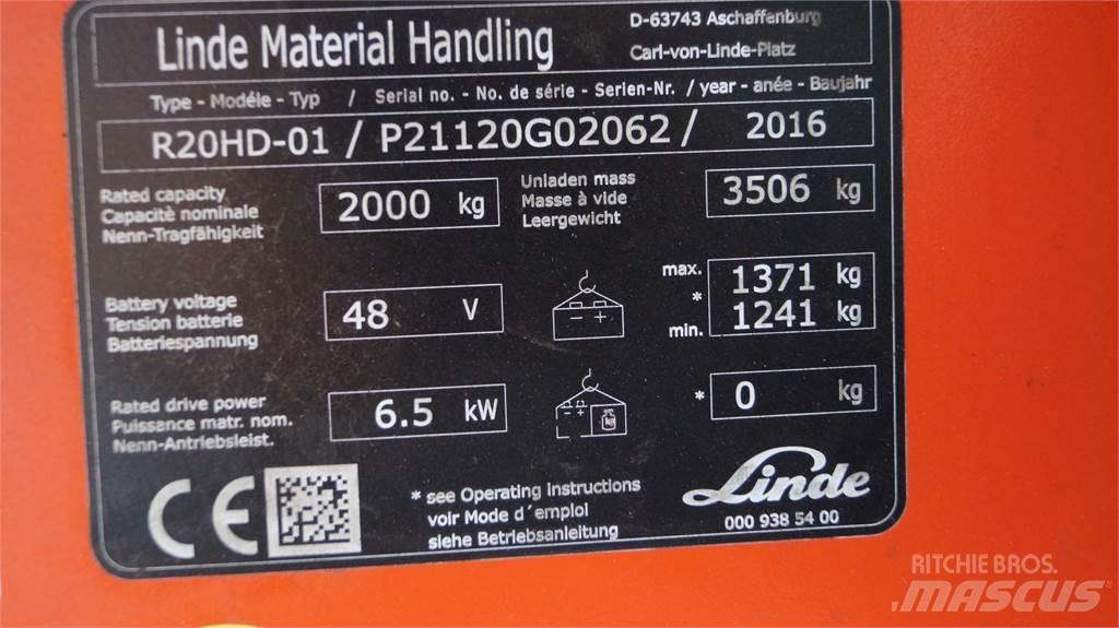 Linde R20HD Viljuškari sa pomičnim stupom